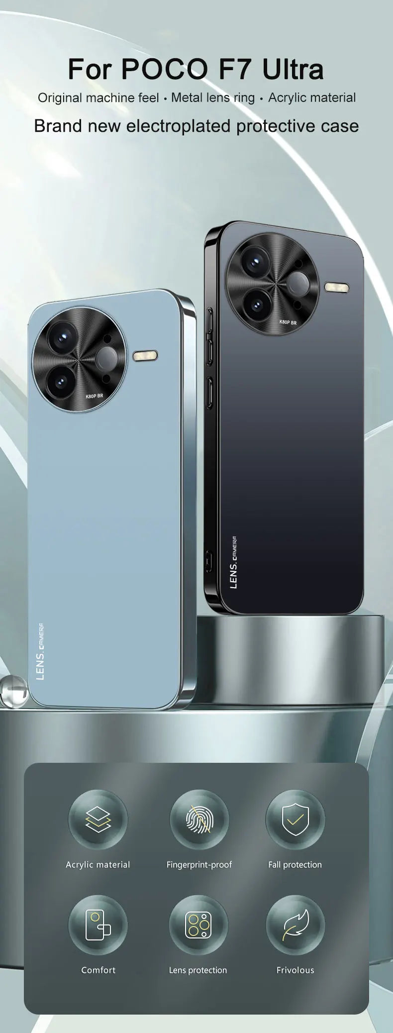 For Xiaomi POCO F7 Ultra Case Hard AG Matte Plating Lens Protective Back Cover Cases For Xiaomi POCO F7 F6 F5 Pro Phone Shell