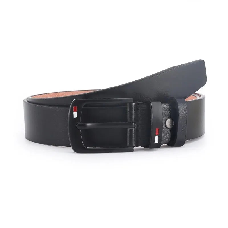 Fashion And Classical PU Alloy Square Buckle Belts Business Versatile Leisure Belts Black For Men Jean Pants Waistband ремень