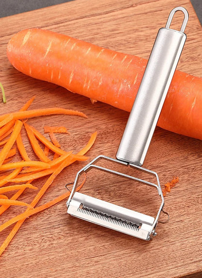 4in1 Vegetable Peeler Stainless Steel Melon Planer Multiple-Function Double-Head Peeler Household Kitchen Cucumber Slicer Tool