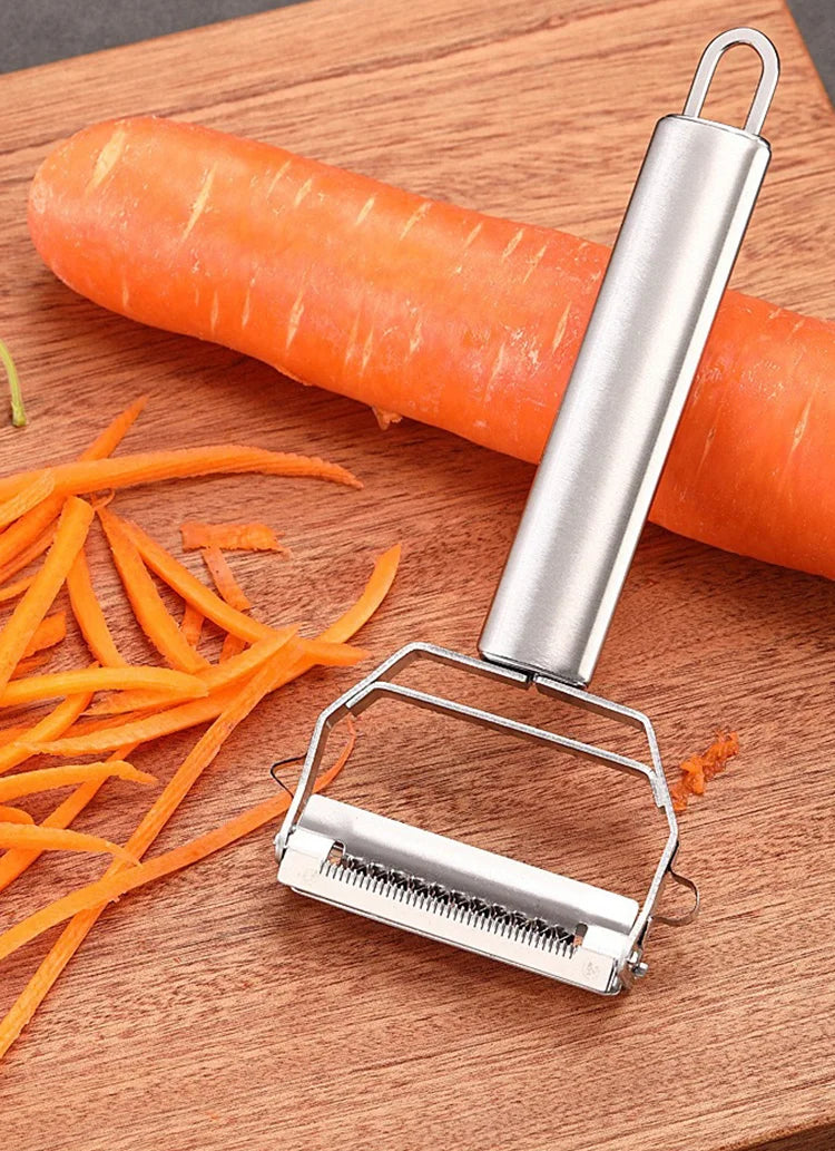 4in1 Vegetable Peeler Stainless Steel Melon Planer Multiple-Function Double-Head Peeler Household Kitchen Cucumber Slicer Tool