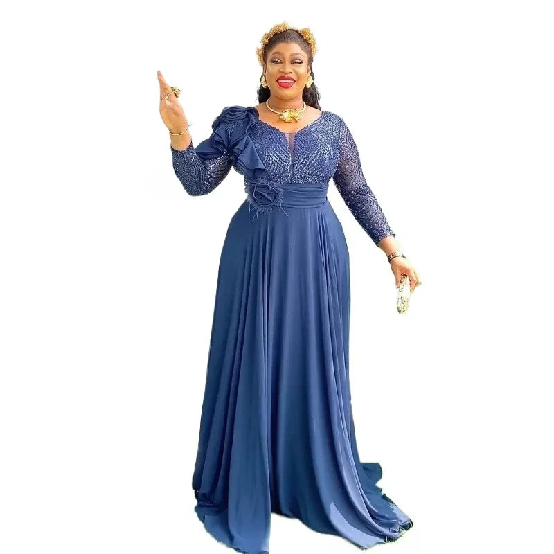 Vestidos africanos elegantes para mujer 2025, nueva ropa africana, tallas grandes, Turquía, boda, fiesta, vestido largo Dashiki, trajes Ankara, bata