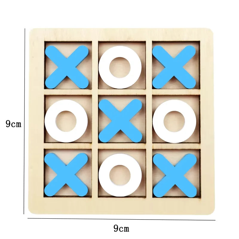 Brinquedo Educativo de Madeira Montessori – Mini Xadrez, Jogo de Interação e Quebra-Cabeça para Estimulação Cognitiva e Aprendizado Infantil