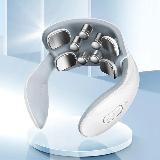 Masajeador de cuello inteligente, portátil, para hombros, cuello y vértebras cervicales, vibrador, compresa térmica, para el cuidado de la salud.