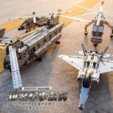 Children DIY Metal 3D Assembly Building Blocks Aircraft Warship Model Screw Nut Metal Toys Adult High-Difficulty Puzzle