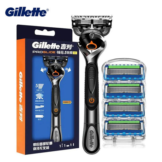 Gillette ProGlide Power Razor Men Face Beard Shaving Flexball Handle Microcomb Electric Razor with Precision Trimmer Hair Cut