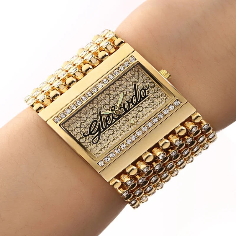 Reloj G&amp;D para mujer, reloj analógico de cuarzo informal, reloj dorado, reloj de cuarzo sencillo, reloj femenino, reloj para mujer