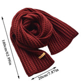 Bufanda de lana tejida, bufandas gruesas para exteriores, resistentes al viento, térmicas, chales largos, tejidas a crochet, pañuelo para el cuello, bufanda para pareja