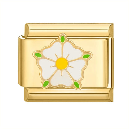 FUNIQUE - Dijes de acero inoxidable dorados con diseño de mariposa, café, vela y barco, estilo italiano. Compatible con pulseras de 9 mm. Fabricación de joyas. 