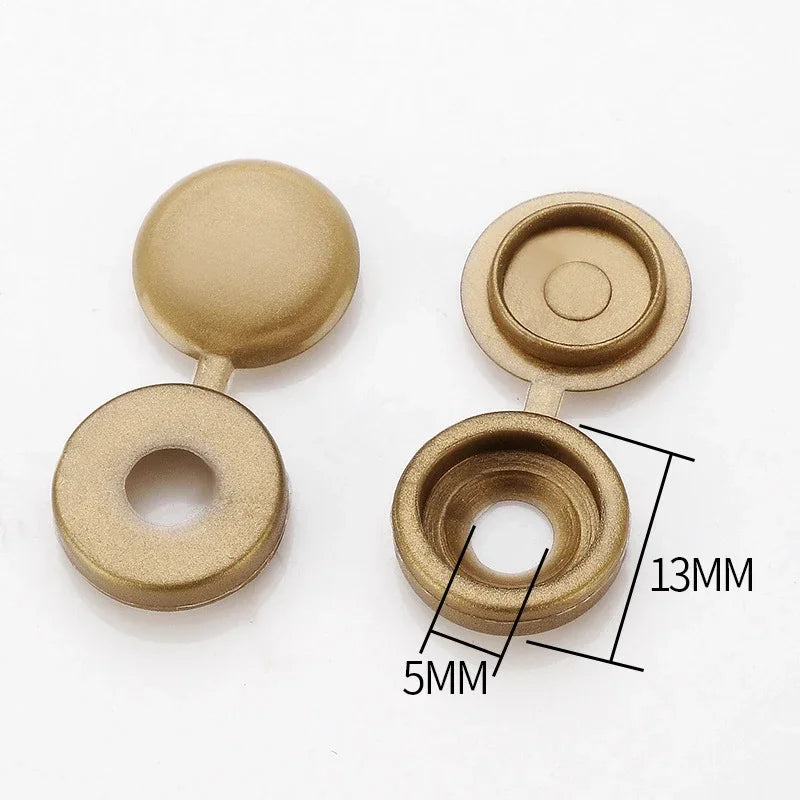 10/50/100Pcs Hinged Plastic Screw Cap Cover Nuts Fold Snap Protective Fixing Cap Button For Car Decorative Nuts Bolts Hardware