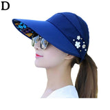 Fashion Women's Ladies Summer Vacation Wide Brim Foldable Sun Hat Anti-UV Beach Visor Caps Casual Hats