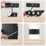 Apliques de pared LED modernos para interiores y exteriores, luces blancas de montaje en pared para sala de estar, pasillo, dormitorio, decoración
