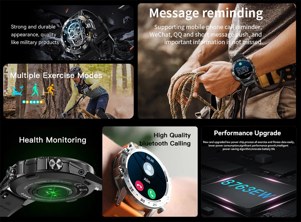 MEVADEN 1.39 inch Bluetooth Call Smart Watch Men Sports Fitness Tracker Watches IP67 Waterproof Smartwatch for Android IOS MD52