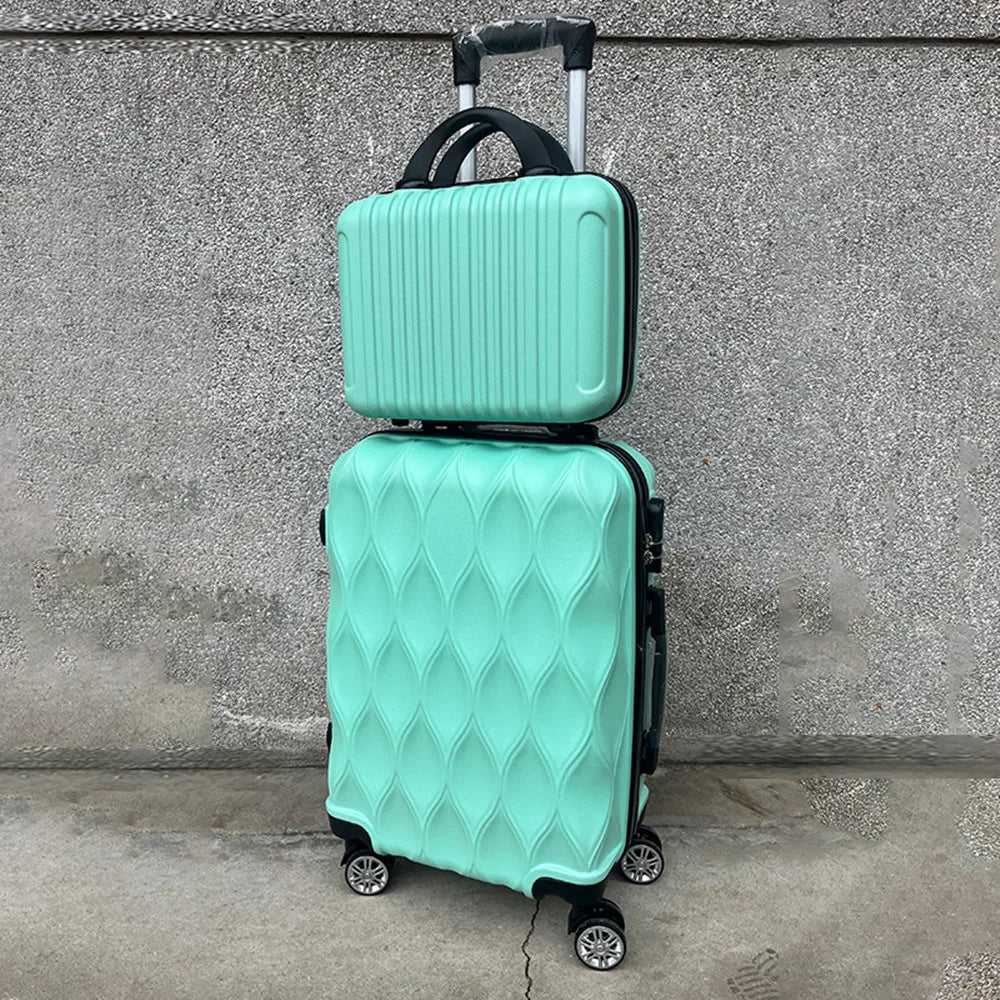Luggage Set of 2 Pieces, Carry-On Luggage Bag 20inch Portable Small Suitcase Set 14inch Handbag Trolley Case with Universal Wheels Lightweight Travel Gift Code Lock Suitcase