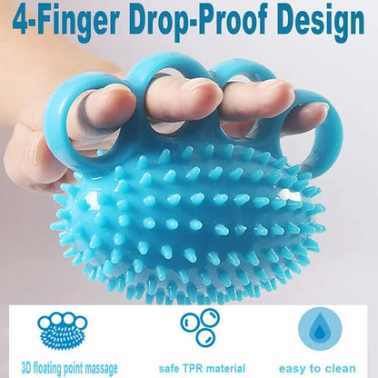 1Pcs Hand Grip Strength Ball, Finger Wrist Flexibility Exerciser Grip Ball, Muscles and Hand Strengthener Exercise for 4 Fingers