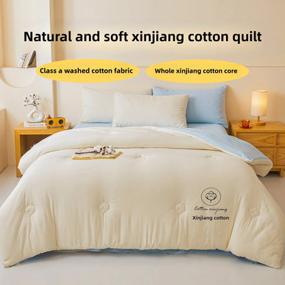 100% Cotton Filled Super Soft Autumn Winter Quilt Lightweight Fluffy Warm Duvets Core Grade A Comfort Quilted Double Comforter