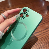 For Magsafe Silicone Matte Bumper Case For iPhone 16E 16 15 14 13 12 11 Pro X XS XR Max 8 7 Plus SE Magnetic Lens Protect Cover