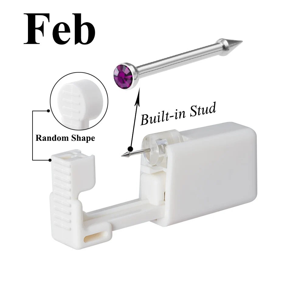 1 Unit Disposable Safe Sterile Piercing Unit For CZ Nose Studs Piercing Gun Piercer Tool Machine Kit Earring Stud Body Jewelry