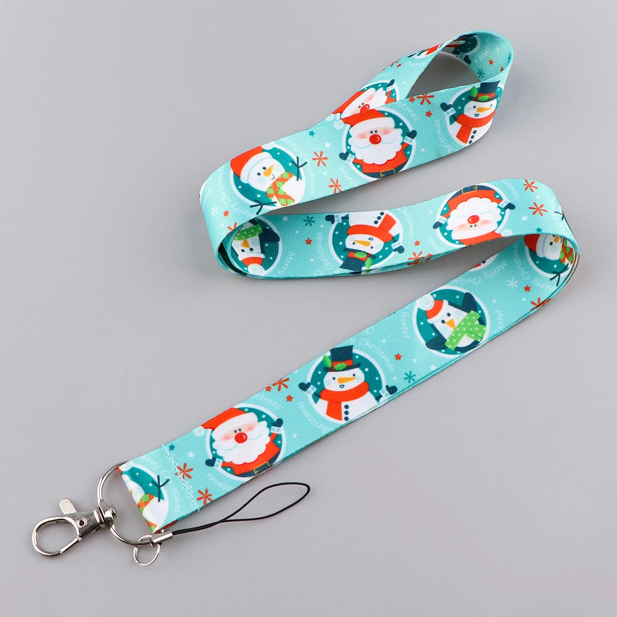 Christmas Lanyard Santa Claus Neck Strap for Key ID Card Cellphone Straps Badge Holder DIY Hanging Rope Neckband Accessories