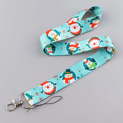 Christmas Lanyard Santa Claus Neck Strap for Key ID Card Cellphone Straps Badge Holder DIY Hanging Rope Neckband Accessories