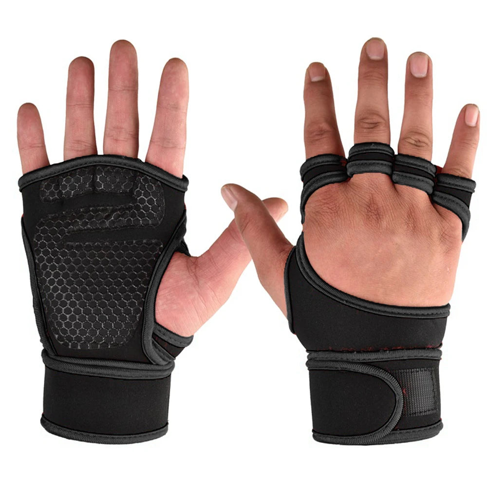 Guantes de entrenamiento deportivo para hombres y mujeres, guantes de entrenamiento, fitness, culturismo, levantamiento de pesas, gimnasio, guantes protectores de manos, muñecas y palmas.