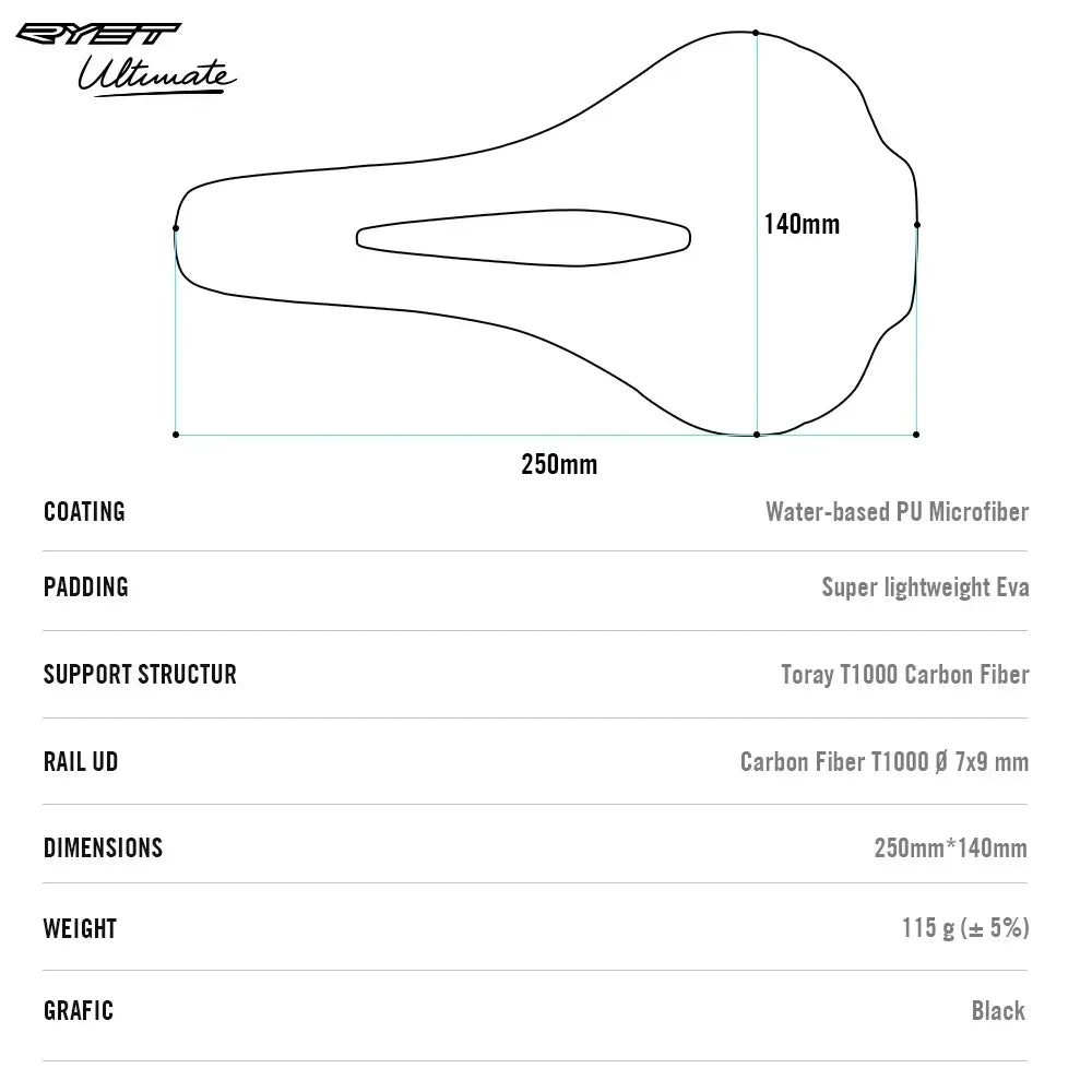 RYET Bicycle Saddle Ultralight Racing Bike Full Carbon Bike Seating Saddles 115g 7x9mm Road Sports Cushion Cycling Accessories