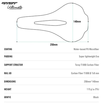 RYET Bicycle Saddle Ultralight Racing Bike Full Carbon Bike Seating Saddles 115g 7x9mm Road Sports Cushion Cycling Accessories