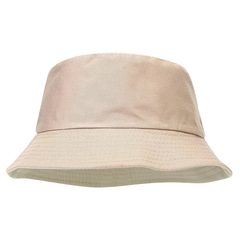 Spring Summer Unisex Solid Color Fisherman Cap Foldable Bucket Hat Outdoor Sunscreen Hat Fashionable Double-Sided Basin Hat