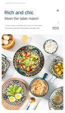 1Pcs Bohemia Retro Ceramic Dinner Plates Sets Food Plate Household Tableware Set Breakfast Plates Salad Soup Bowls Dinnerware