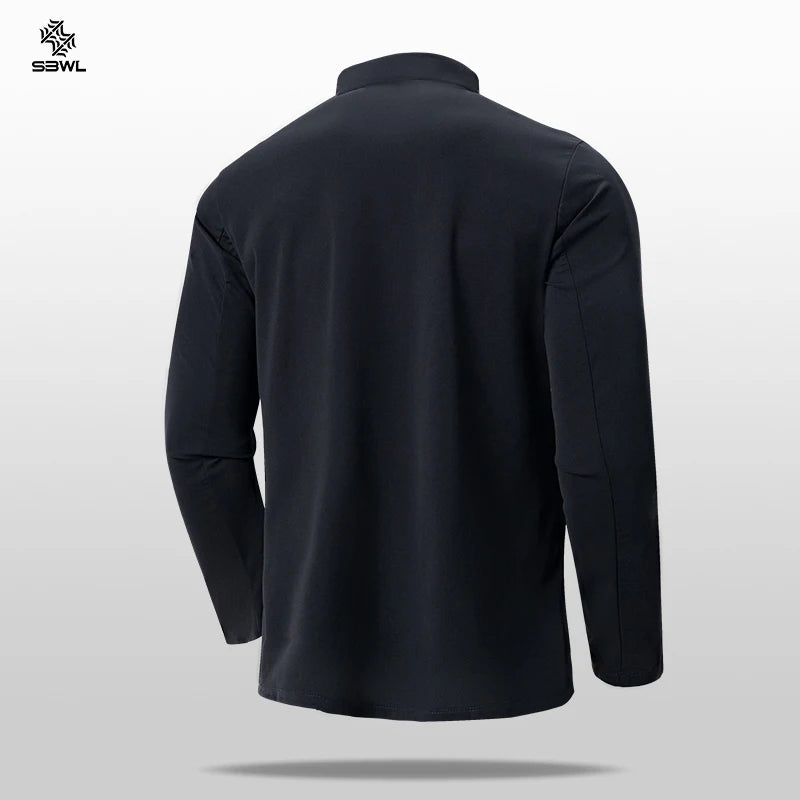 SBWL 2024 nueva camiseta elástica transpirable de manga larga para deportes al aire libre, running, montañismo, ciclismo y fitness para hombre, otoño/invierno