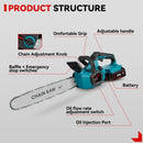 16Inch 8000W Brushless Electric Chainsaw LED Auto Oiling Cordless Woodworking Garden Chain Saw Power Tool For 21V 18V Battery