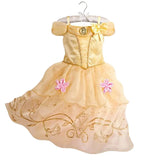 Vestido de Princesa para Festa à Fantasia – Novo Modelo 2025 – Ideal para Natal, Aniversário e Carnaval (Estilos Rapunzel e Bela)