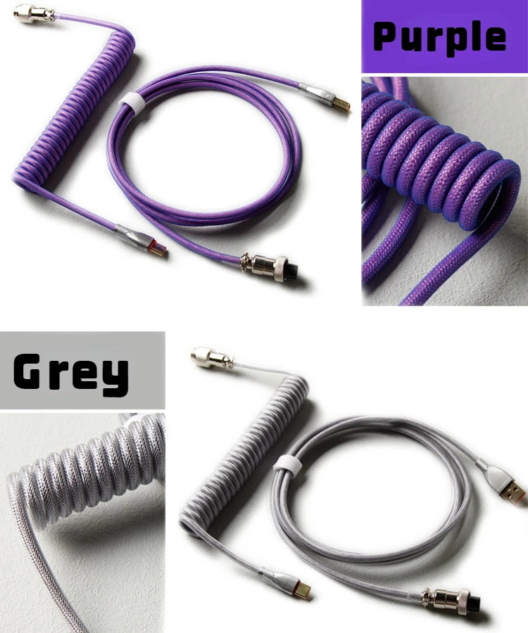 Coiled cable type C Mechanical keyboard wire USB keyboard cable  mechanical keyboard Aviator Desktop Computer Aviation Connector