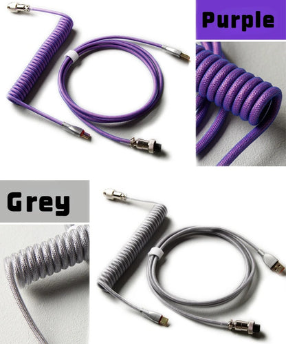 Coiled cable type C Mechanical keyboard wire USB keyboard cable  mechanical keyboard Aviator Desktop Computer Aviation Connector