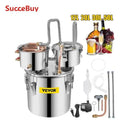 SucceBuy 12L 20L 30L 50L Alcohol Brewing Distiller DIY Moonshine Apparatus Stainless Steel Still Whisky Brandy Home Appliance