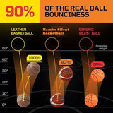 Mute Bouncing Basketball w/ Cover Men Size 7#(29.6in) Women Size 6#(28.9in) Children Indoor Silent PU Foam Ball Quietly Dribble