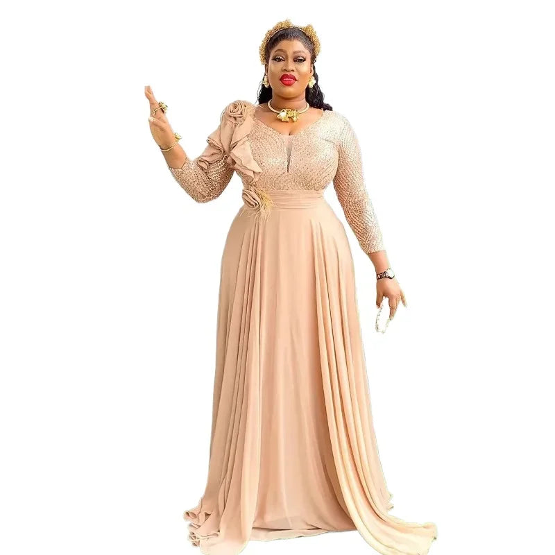 Vestidos africanos elegantes para mujer 2025, nueva ropa africana, tallas grandes, Turquía, boda, fiesta, vestido largo Dashiki, trajes Ankara, bata