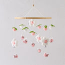 Baby Crib Mobile Rattle Toy Wooden Bed Bell Mobile Hanging Teddy Velvet Bear Doll Toy Newborn Music Box Crib Mobile Bracket Gift