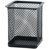 MOTARRO 1Pcs Pencil Holder Office Desk Metal Mesh Square Round Pen Pot Cup Case Container Organiser Durable Pencil Case