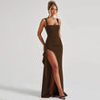 Sexy Solid Pleated Strapless Dress Lady Chic Off-shoulder Backless High Waist Split Dresses Women 2026 New Evening Party Gown