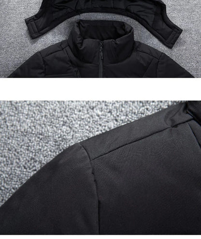 Chaqueta de plumón de 20 grados para hombre, parka de invierno para hombre, chaqueta de plumón de pato blanca con capucha para exteriores, abrigo de nieve acolchado grueso y cálido de gran tamaño M-4XL