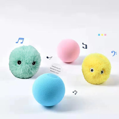 Juguetes inteligentes para gatos, pelota interactiva de peluche, juguete eléctrico de entrenamiento con hierba gatera, juguete con sonido táctil para gatitos, producto para mascotas, juguete con chirrido, pelota, suministros para gatos