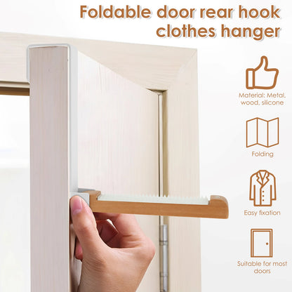 Tendedero plegable para puerta, 2 unidades, portátil, para colgar en la parte trasera de la puerta, para colgar toallas y abrigos, ideal para armario o lavandería.
