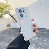 Luxury Glitter Laser Gradient Colorful Magnetic for Magsafe Case for Xiaomi 14T Pro Wireless Charge Shockproof Cover