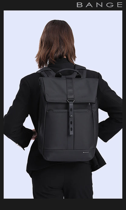 BANGE 15.6-inch laptop Men's business backpack waterproof multi compartment travel bag Black backpack suitable for men and women
