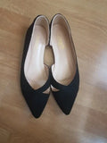 Women Flats Pink Black Pure Color Plus Small Size 33 34 Large 41 42 43 44 Suede Leather Pointed Toe Office Lady Flat Heel Shoes