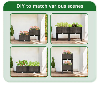 Plastic Large Flower Pot Box For Vegetable Planting Home Garden Decoration Pots For Plants Plant Pot Indoor Outdoor Planting Box