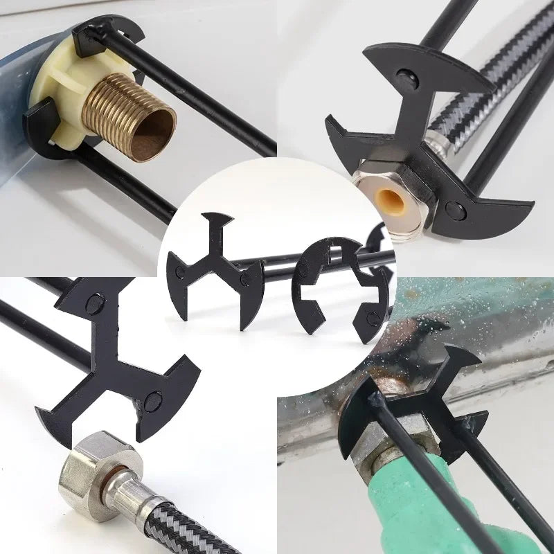 5-in-1 Sink Wrench Multifunctional Carbon Steel Faucet Key Plumbing Pipe Wrench Bathroom Kitchen Sink Repair Set Hardware Tools