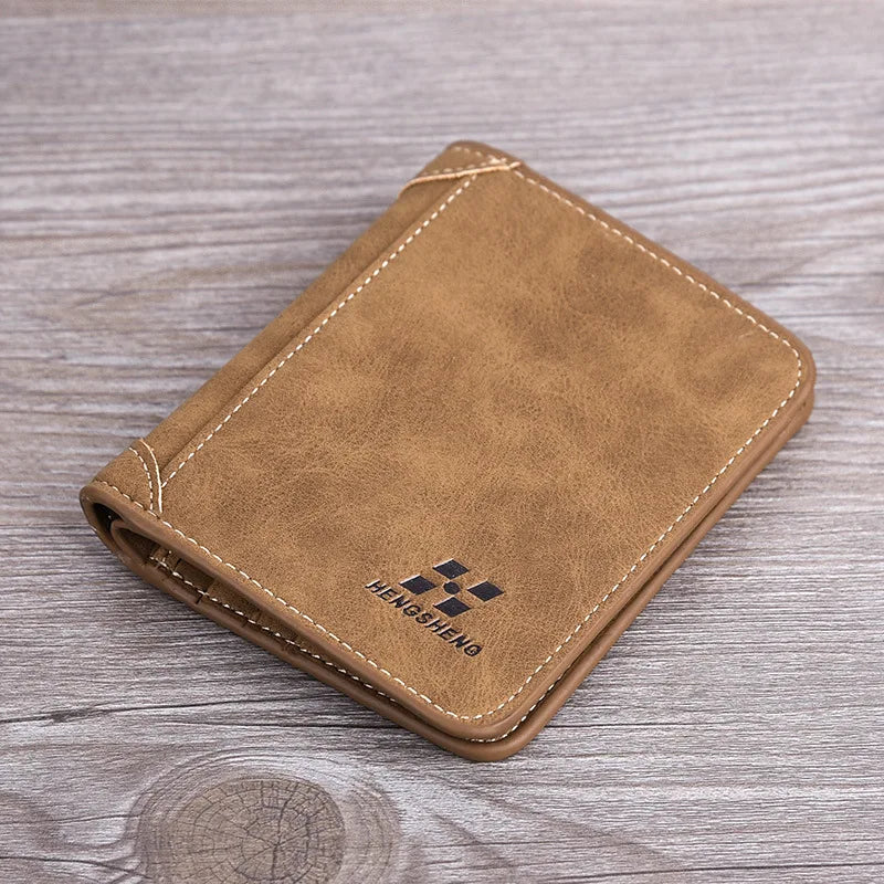 Men's Wallet Leather Billfold Slim Hipster Cowhide Credit Card/ID Holders Inserts Coin Purses Luxury Business Foldable Wallet
