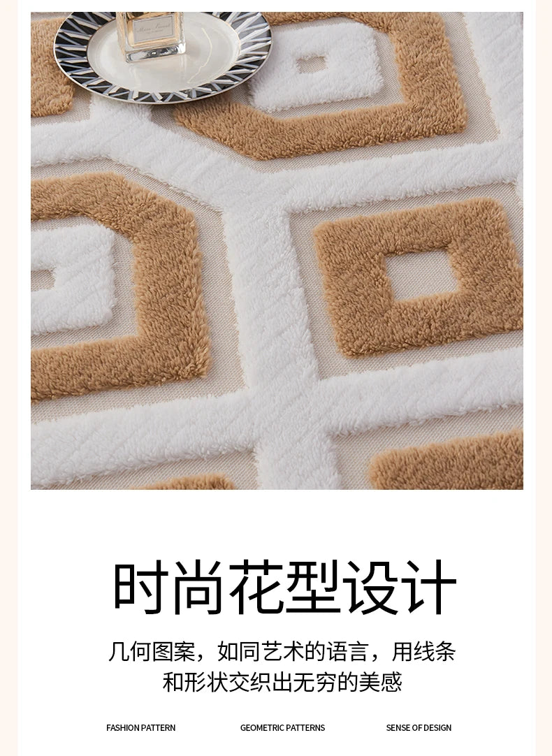 Flannel Warmth Autumn Winter Blanket Keep Warm Comfortable Jacquard King Size Blankets Skin Friendly Geometric Nap Comforter