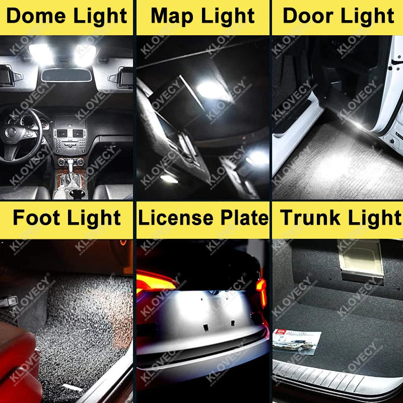 2/4/6/10/20 Pieces CANBUS T10 W5W LED Bulbs for Car Interior Dome Door Map Trunk License Plate Lights 12V 3030SMD White Yellow